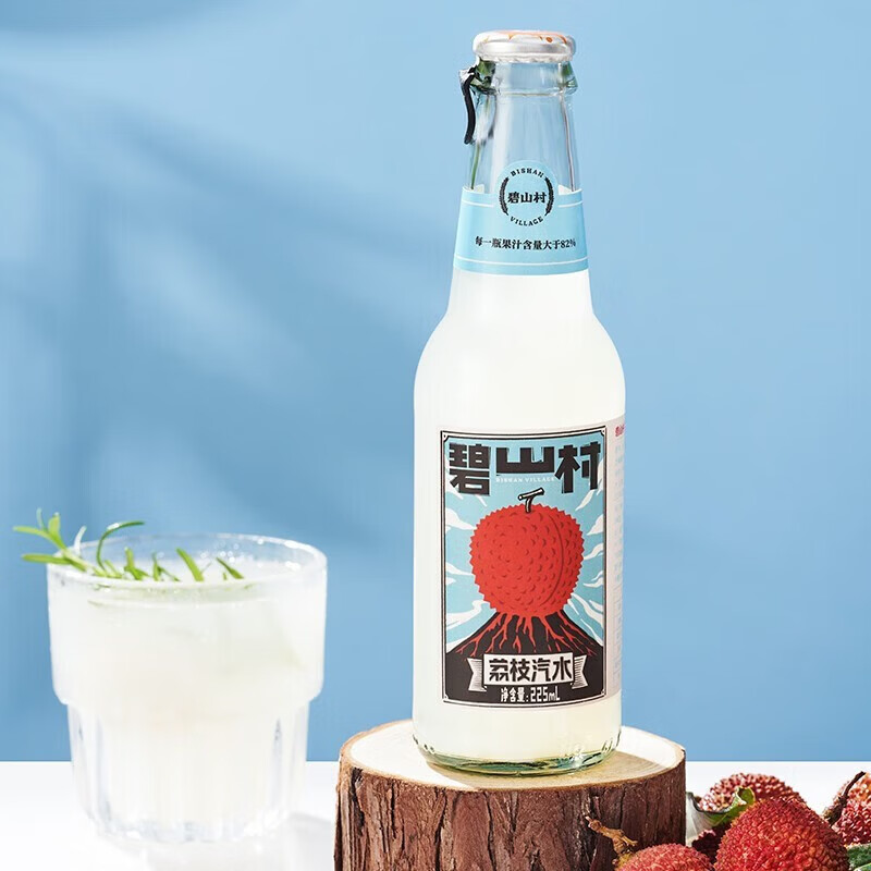 碧山村多口味果汁汽水荔枝青柠蜂蜜柚子梅子白桃碳酸饮料气泡水 蜂蜜柚子汽水6瓶