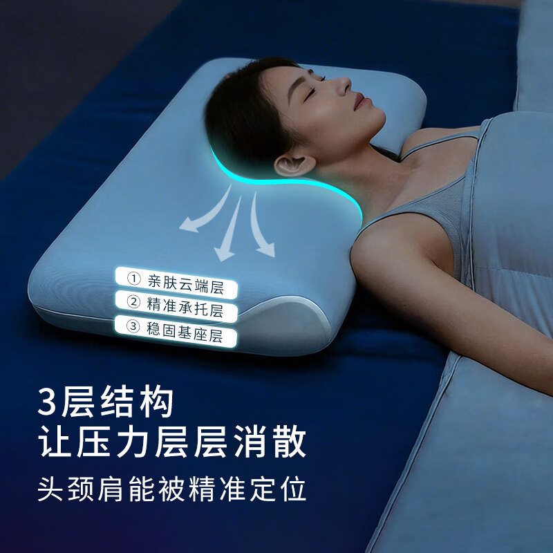亚朵云栖深睡枕pro2.0星球枕头慢回弹记忆枕pro3.0睡眠颈椎枕带枕套护颈枕 第二代深睡记忆枕Pro2.0 中枕 10cm