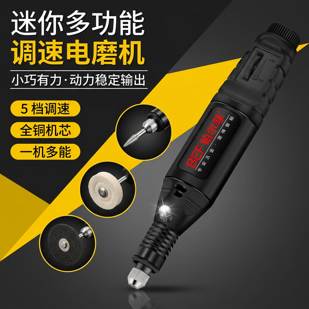 【新升级】便携多功能小型手持电动电磨机打磨雕刻玉石抛光工具LL 【全新升级】手持电磨机