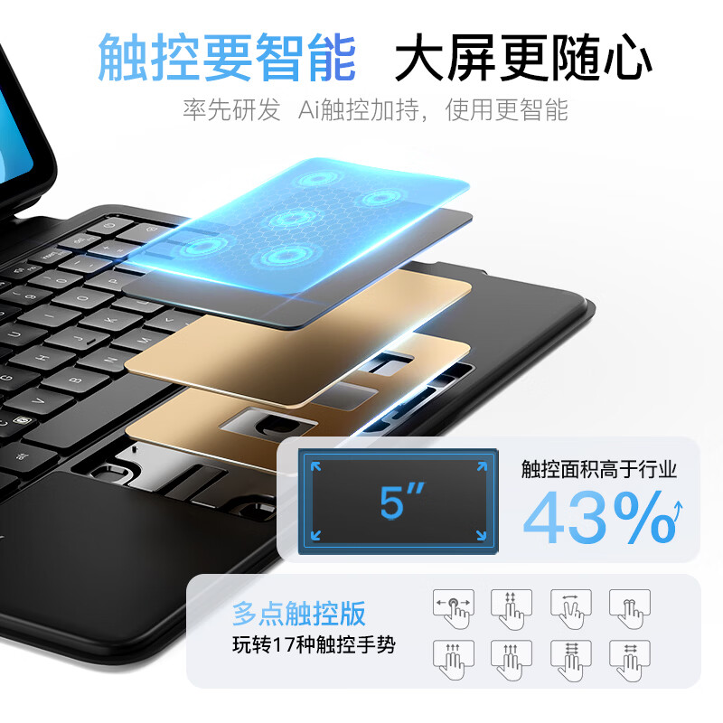 inateck适用华为平板26/25款matepad11.5/11.5s平板键盘保护套一体磁吸分体键盘蓝牙键盘妙控键盘便携键盘 星空黑 26/25款MatePad 11.5/11.5S