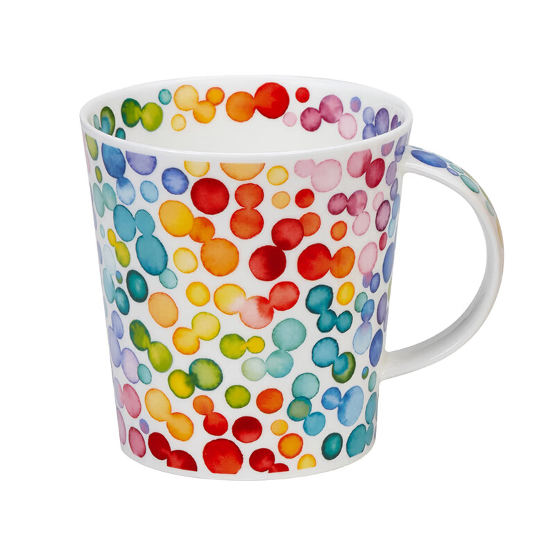 丹侬（DUNOON）英国骨瓷马克杯大容量咖啡杯 色彩缤纷泡泡陶瓷水杯情侣杯礼盒装