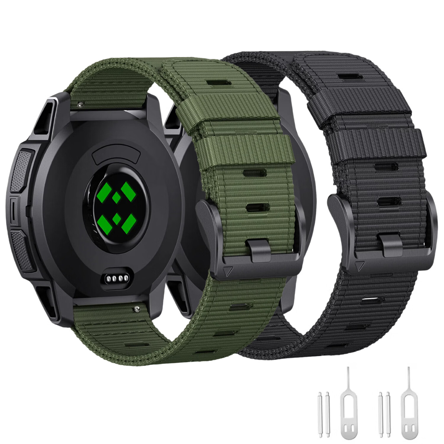 ENDUROBAND适用佳明本能instinct3/2/1战术尼龙表带手表表带腕带本能2X太阳能系列新款原厂配件 白色-银扣 本能50mm表盘-26mm宽接口