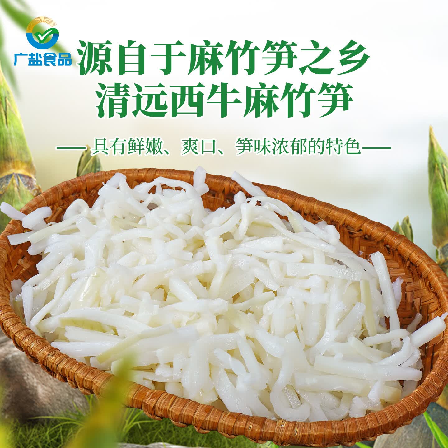 广盐食品2.5kg清水笋清远特产笋免切螺蛳粉炒菜商用批发家庭专用囤货装 2.5kg清水笋【1包】