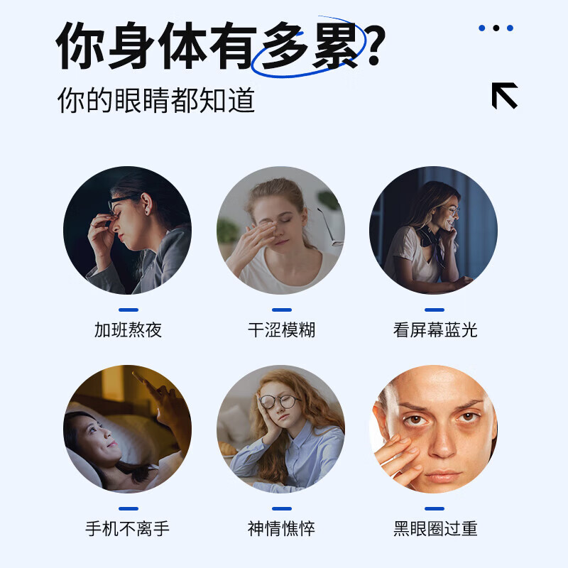 星群白云山叶黄素护眼贴冷敷润眼神器冰敷眼罩男女缓解眼疲劳眼干眼涩 草本润目贴6盒共108贴【实惠装】