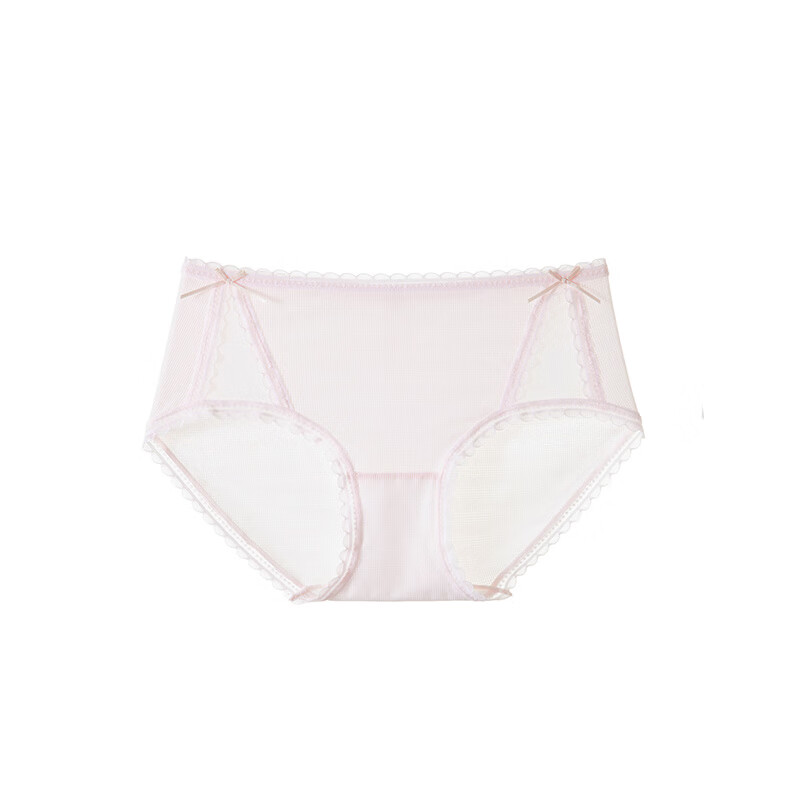 GOSO内裤女性感蕾丝舒适透气档女士三角裤（单条装） 3201128浅粉 均码 F（适穿110斤以下）
