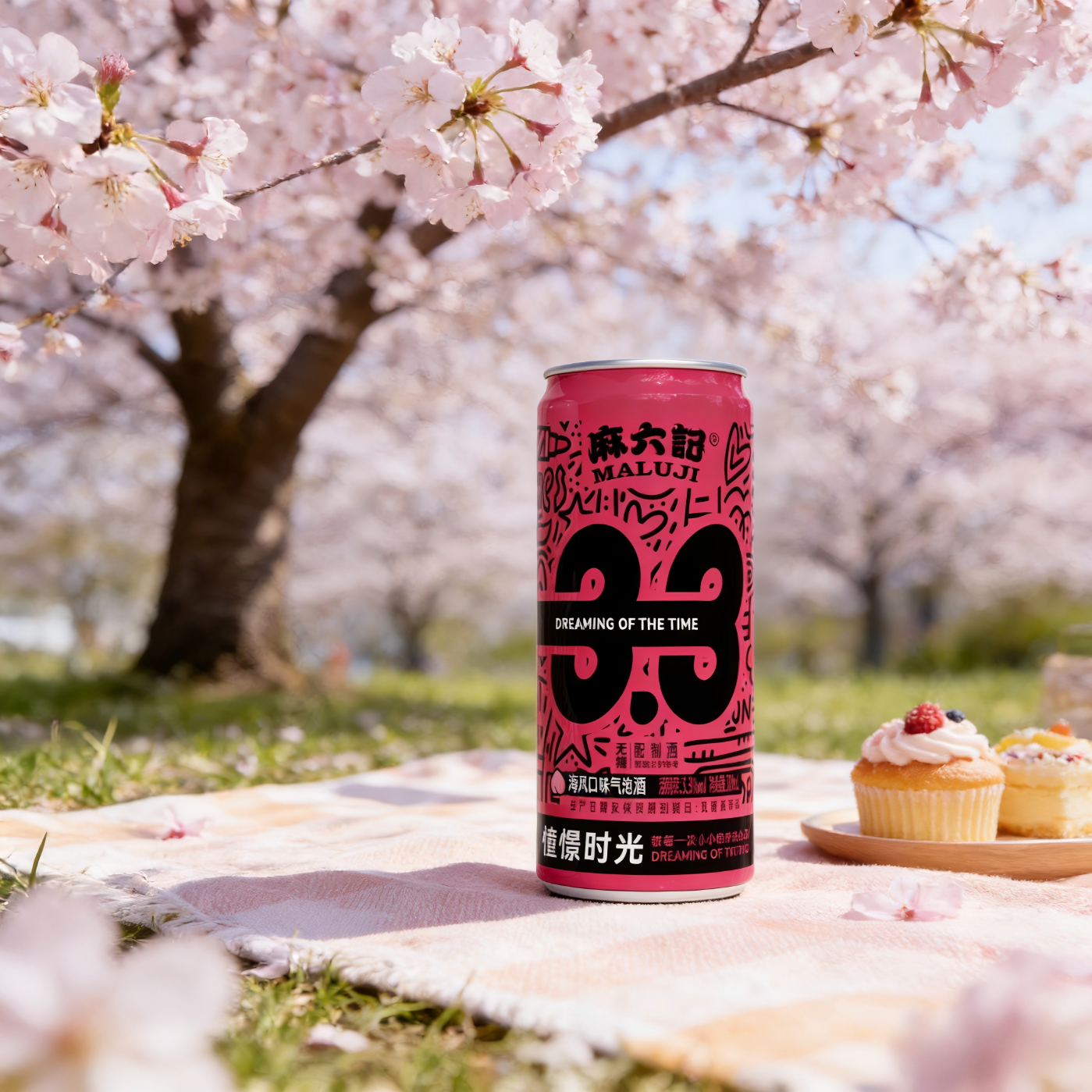 麻六记海风口味气泡酒3.3度女士微醺饮品年货气泡酒聚会小酌320ML 6罐装