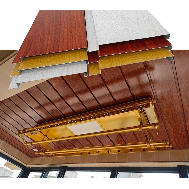 洁尔嘉 洁尔嘉吊顶扣板长条铝合金阳台天花吊顶长条铝扣板木纹生态板