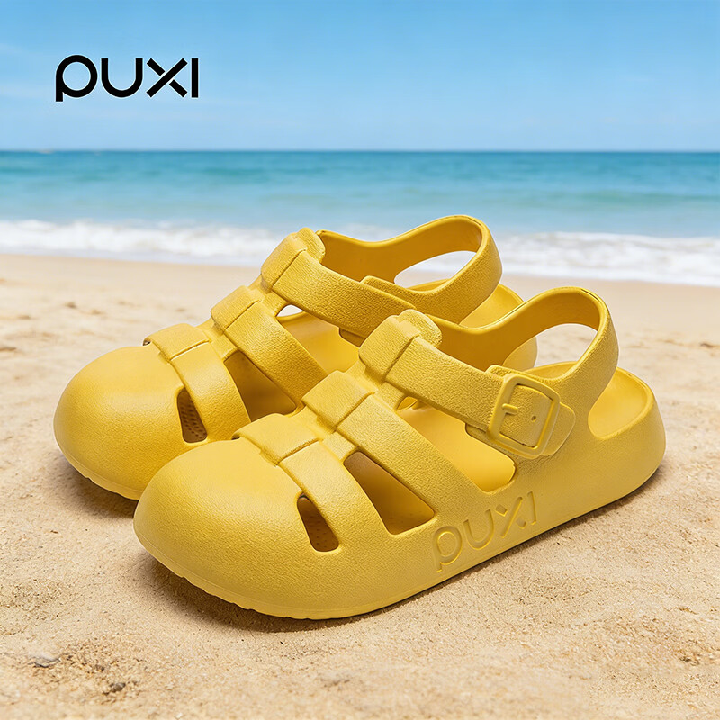 朴西【官方正品】朴西罗马鞋女款新款凉鞋拖鞋夏季户外穿凉拖圆头拖鞋 焦糖棕 【搭配袜子穿更舒适】 39-40 【推荐买大一码】