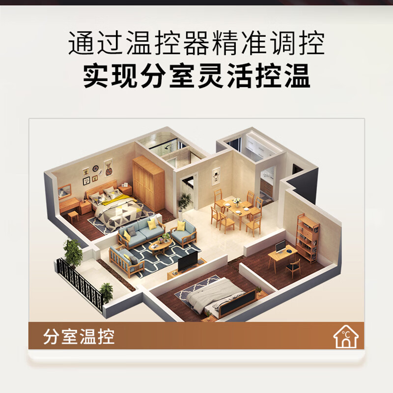 美的（Midea）MC2D壁挂炉x地暖铺设一口价全包【0元安装】天然气锅炉全套安装无任何额外费用 惠民舒适款 壁挂炉+地暖实铺60㎡以内