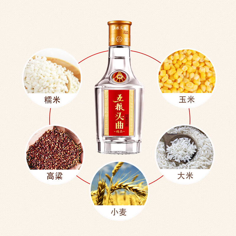 五粮浓香型小酒五粮液股份出品五粮头曲100ml 45度 100mL 1瓶