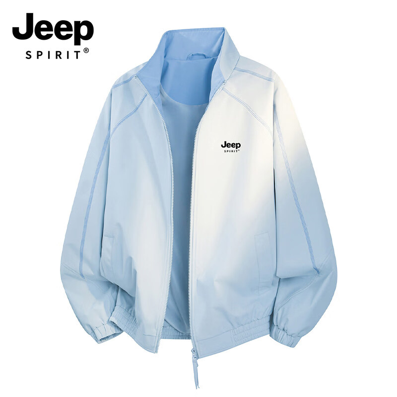 JEEP SPIRIT外套女春季2026新款休闲学院风高级感宽松早春防风冲锋衣夹克定制 松羽蓝-7027 S
