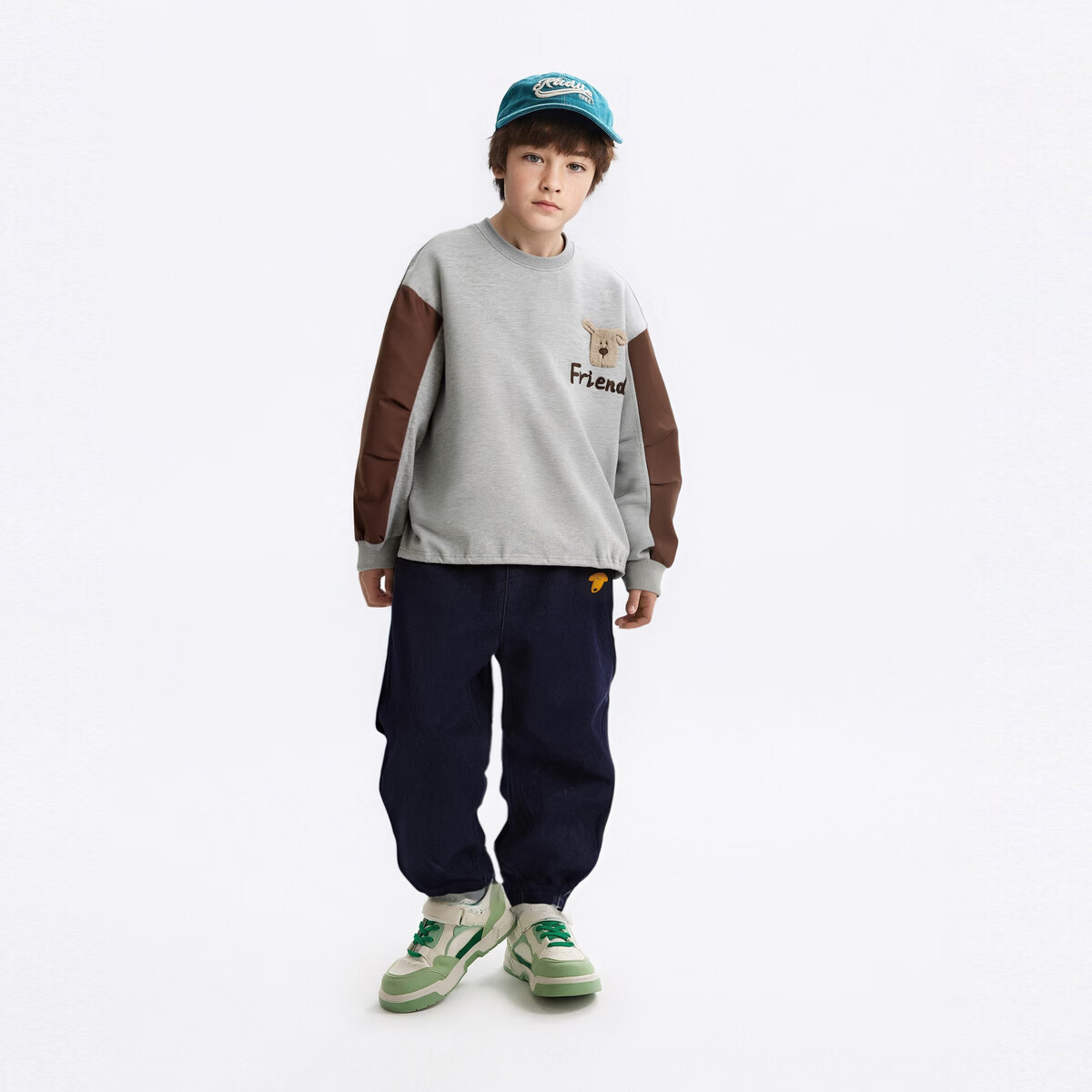 MQD【设计师系列】男童圆领卫衣 浅灰