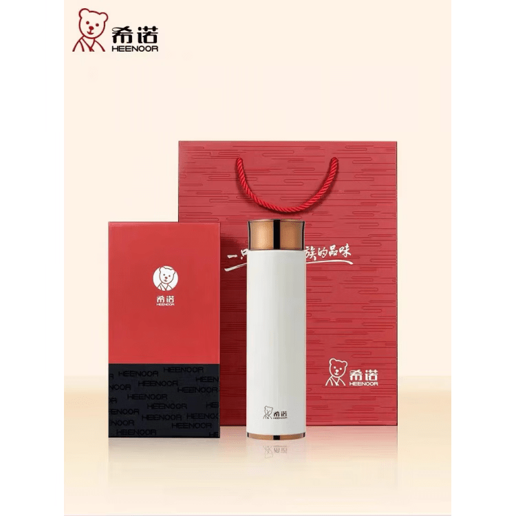 希诺(heenoor)女士保温杯轻奢简约304不锈钢高颜值可携式办公杯子泡茶水杯 5801粉色410毫升无滤网 送杯刷