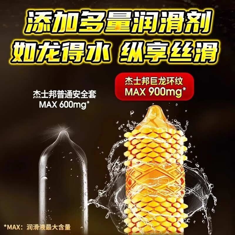 杰士邦避孕套 戴狼牙棒安全套龙纹套男专用持久颗粒延时【隐私发货】 巨龙环纹【6只装】效期钜惠