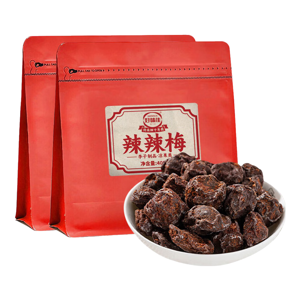 好味佳辣辣梅400g网红同款休闲零食蜜饯果干李子干梅子干 辣辣梅400g*2袋