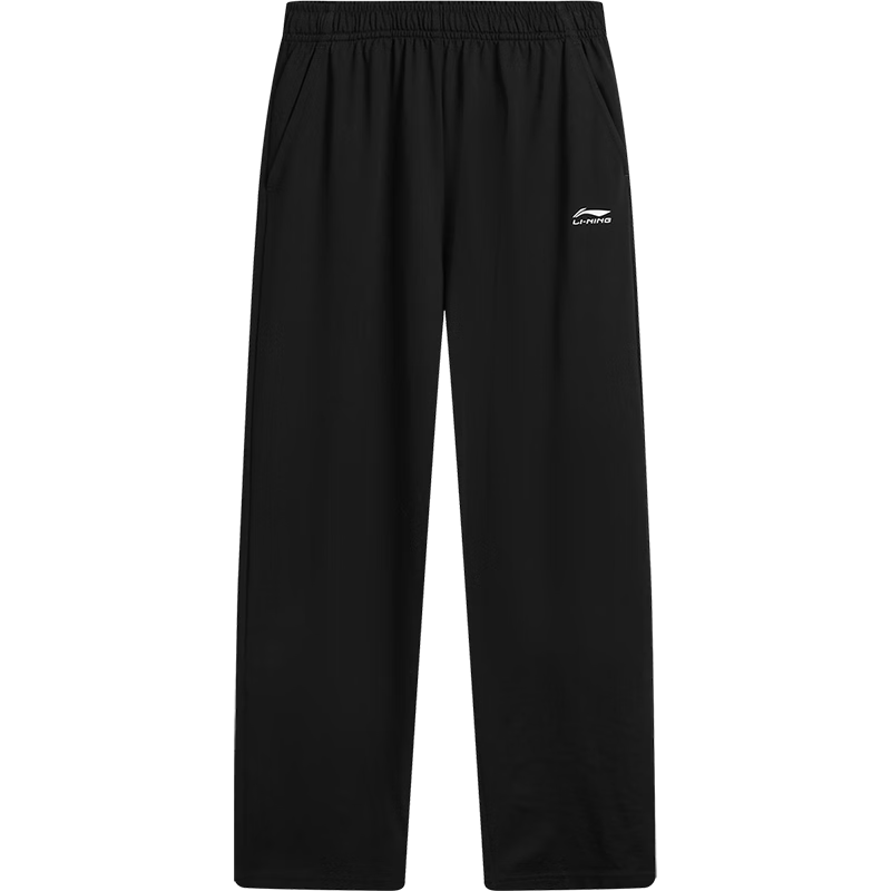 李宁童装儿童运动裤子男女小大童直筒抗菌冰感吸湿卫裤160YKLW119-1