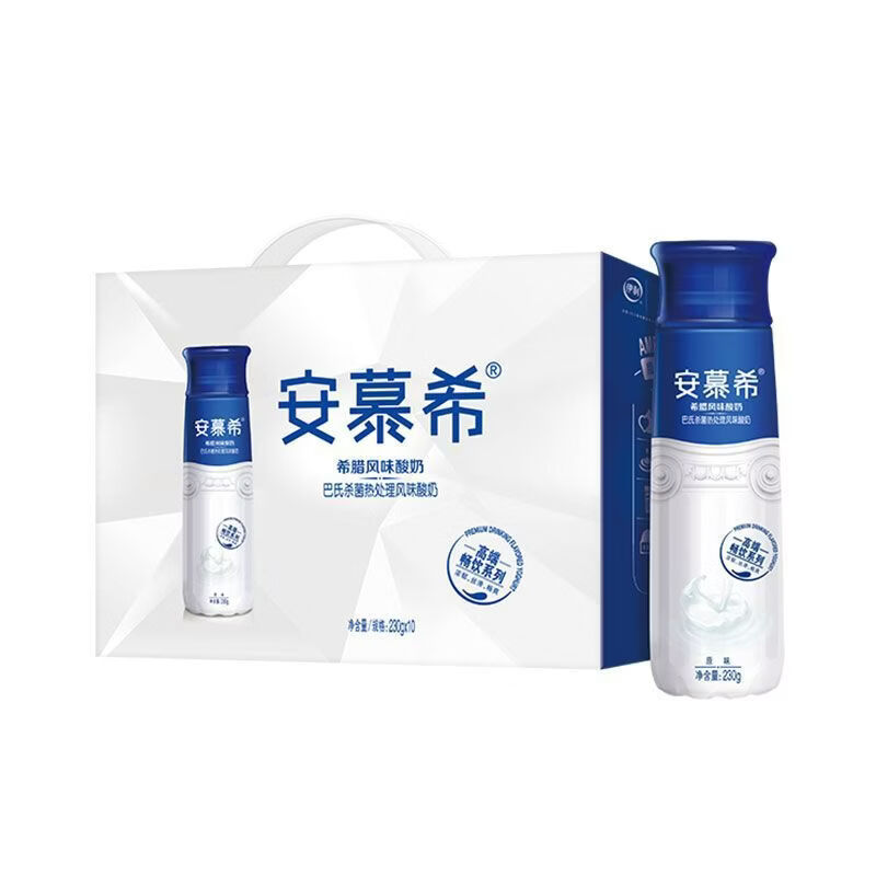 伊利安慕希高端畅饮酸奶原味230g10瓶凤梨橙猕猴桃草莓多规格 高端原味1箱9月产日期