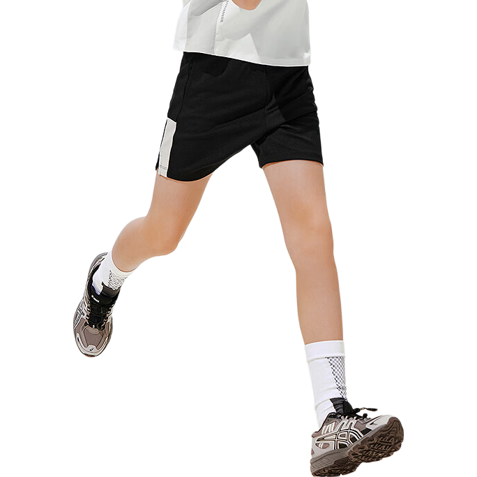 亚瑟士（asics）儿童26年夏季新款吸湿速干运动圆领轻薄透气T恤 黑色-短裤 140