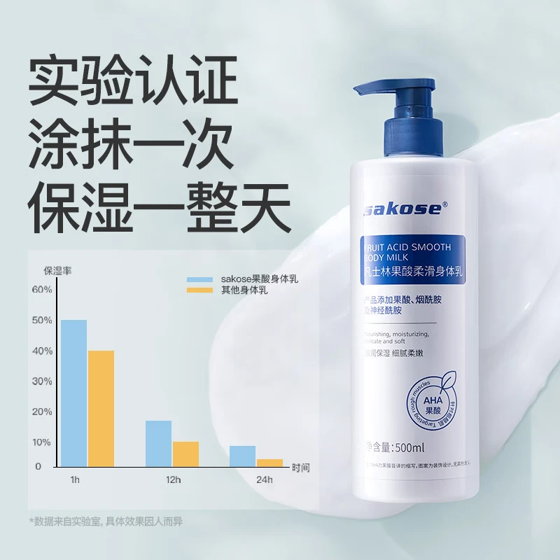 sakose凡士林果酸柔滑身体乳500ml秋冬补水保湿干燥皮肤全身留香润肤乳 [敏肌适用]果酸身体乳500ml
