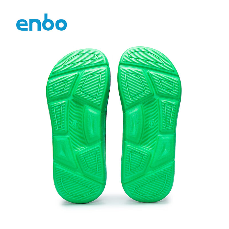 ENBO凉拖鞋男士春夏外穿透气凉鞋男沙滩室内防滑厚底一字拖鞋男 深渊绿 44 (285mm)