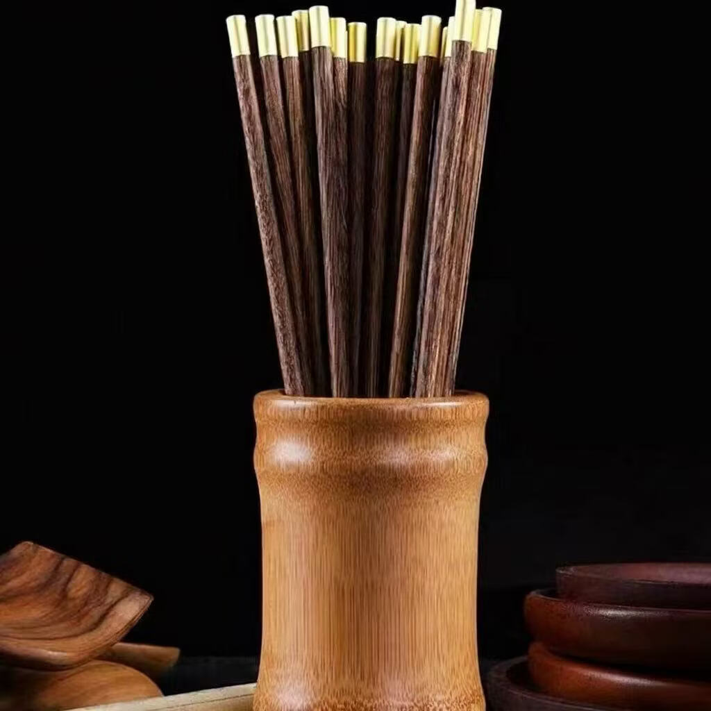 杨神木高档中式鸡翅木筷子套装 杨神木圆顶鸡翅木 30双