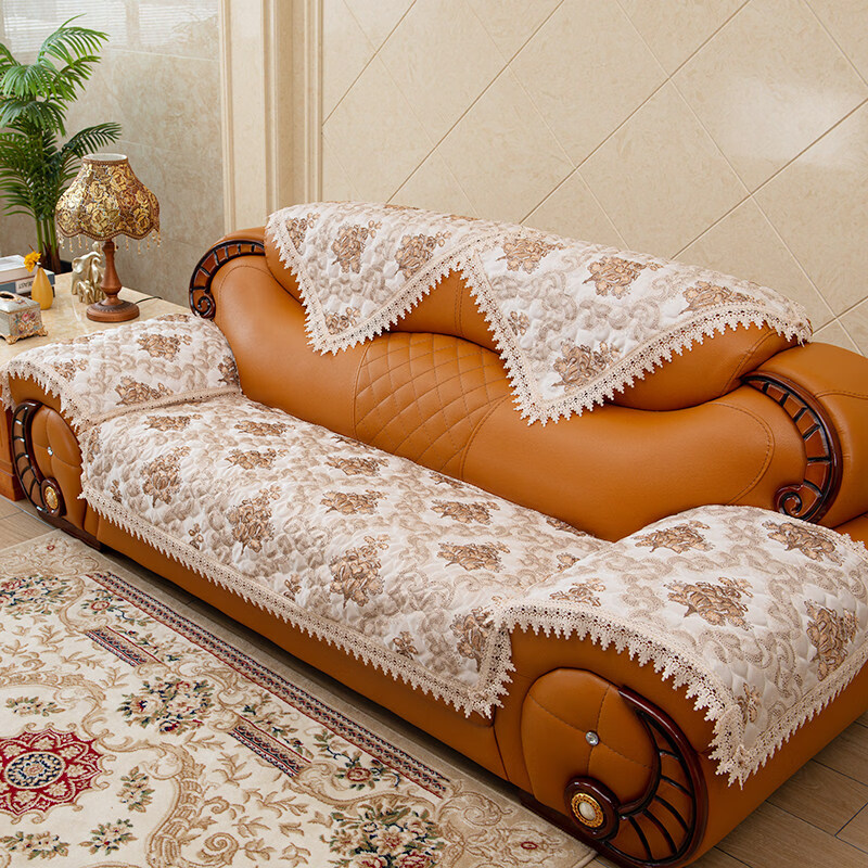 正圣欧式沙发垫四季通用防滑2026年新款轻奢高级感沙发专用垫子 维也纳米黄 55cm*55cm 可当扶手巾
