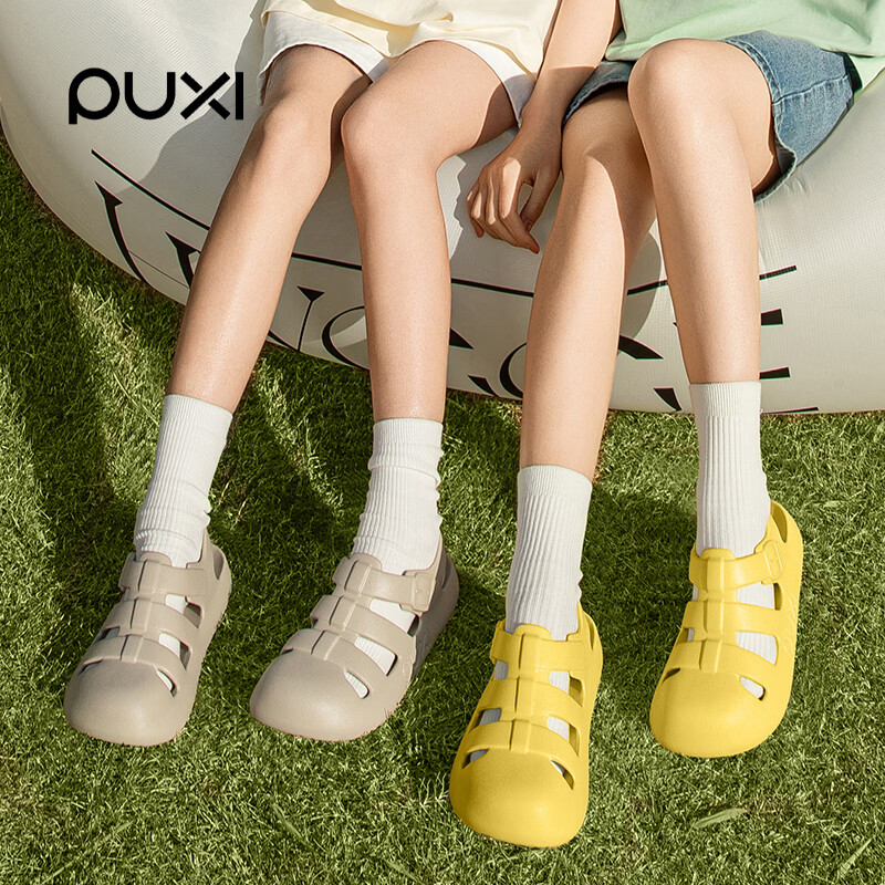 朴西【官方正品】朴西罗马鞋女款新款凉鞋拖鞋夏季户外穿凉拖圆头拖鞋 焦糖棕 【搭配袜子穿更舒适】 39-40 【推荐买大一码】