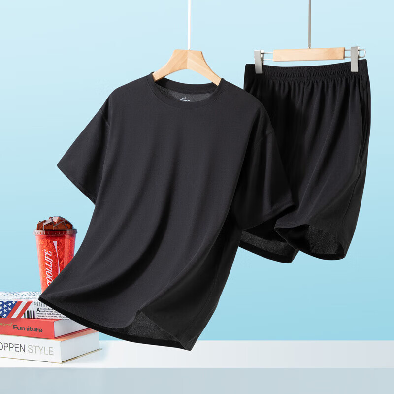 有只绵冰丝华夫格情侣睡衣夏季薄款居家短袖短裤宽松男女家居服套装 深灰色 M (男100-115斤/女90-105斤)