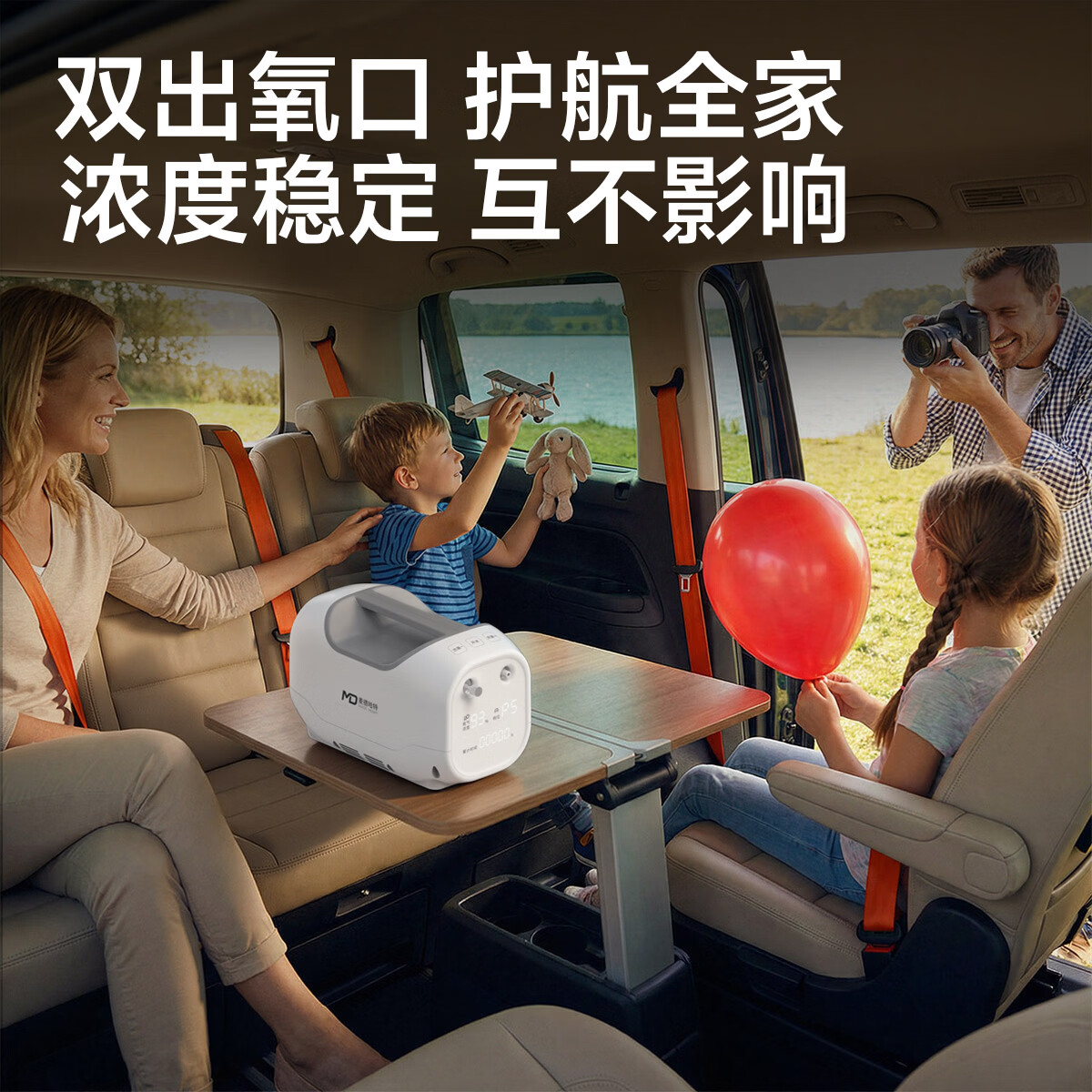 麦德哈特车载制氧机高原版便携式多人户外旅游家用老人高反吸氧机氧气机 【高性价比】高原补氧+双出氧口+多人吸氧