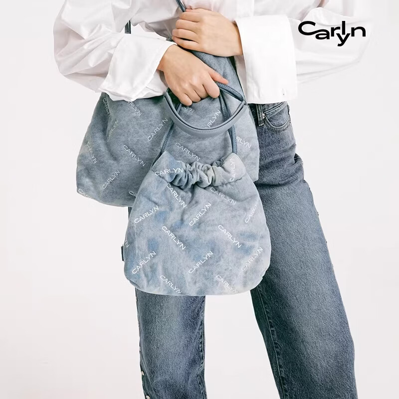 CARLYN TWEE MINI迷你垃圾袋韩国小众轻奢设计刺绣百搭单肩手提包 珍珠白色PT 48小时发货