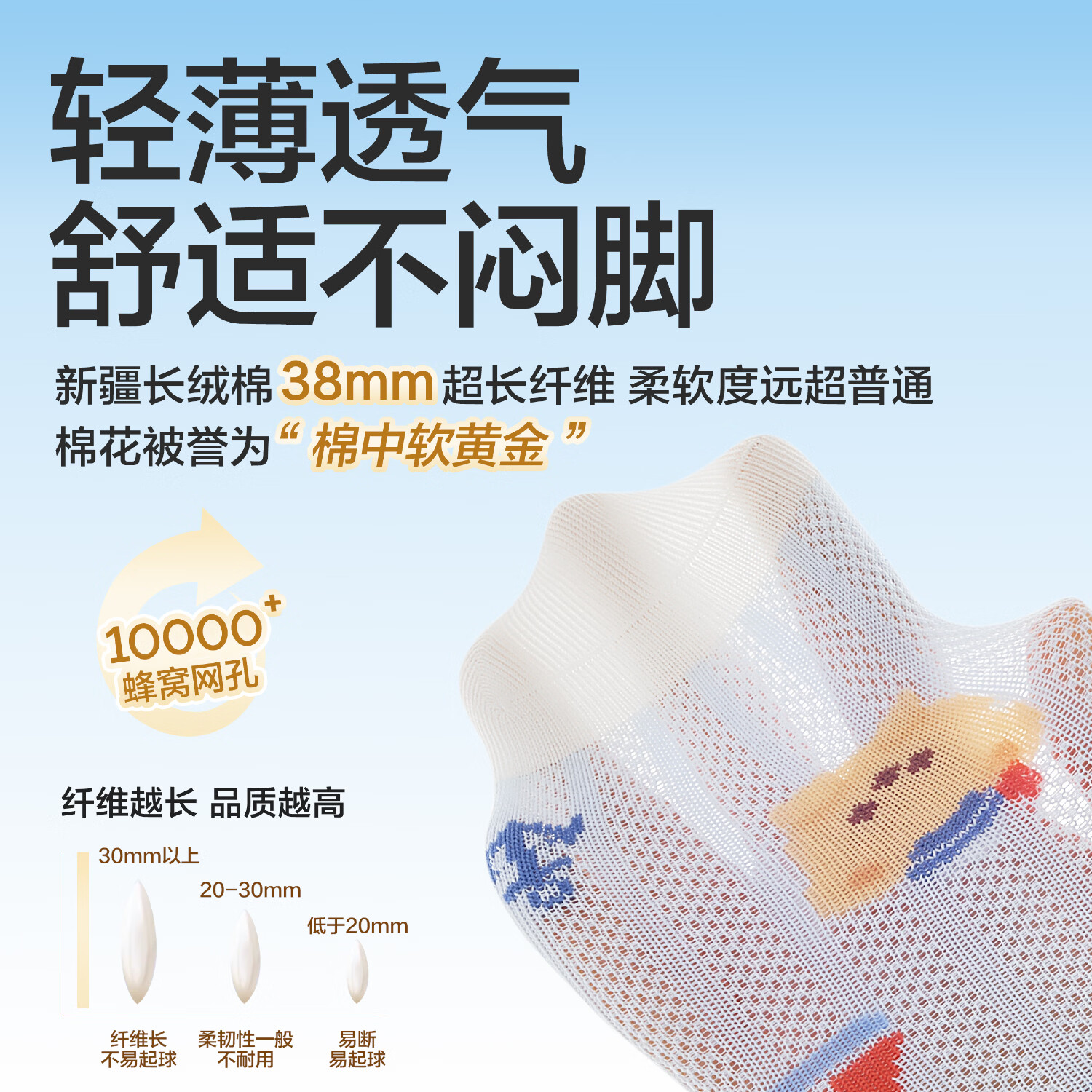 贝比儿童袜子夏季薄款婴儿袜子1-3岁男女童宝宝3-6岁6-12岁纯棉夏天 航海熊熊 夏季款 柔软升级【100%纯棉】 4双 2-3岁 适合脚长14-16cm