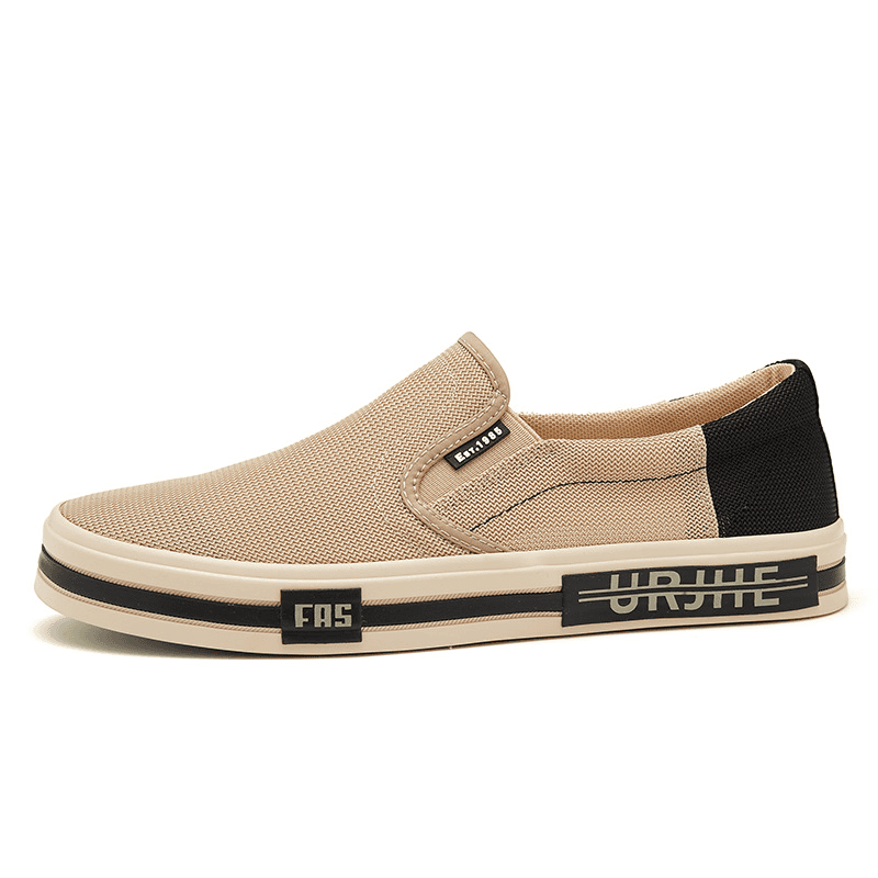 专柜正品 男士一脚蹬休闲布鞋夏季新款透气舒适时尚百搭休闲板鞋 25638卡其 40