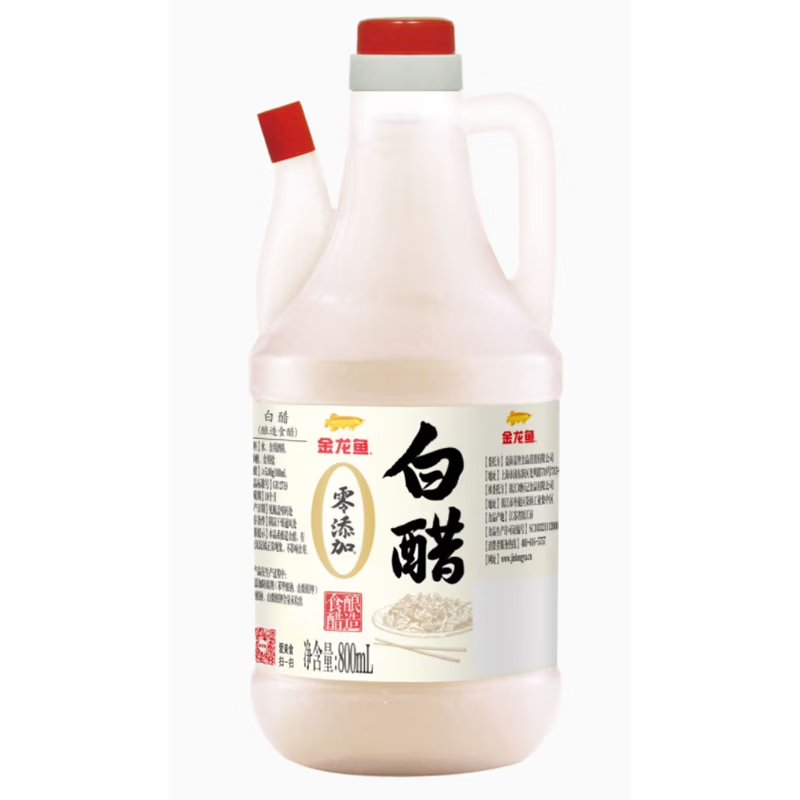 金龙鱼酿造白醋5度800mL 泡椒凤爪醋泡花生凉拌黄瓜醋溜土豆丝 800ml