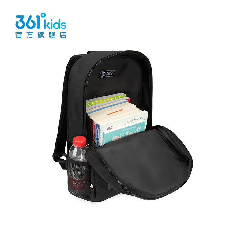 361°童装男女童开学上课双肩背包春季新款中大童书包 黑色 均码