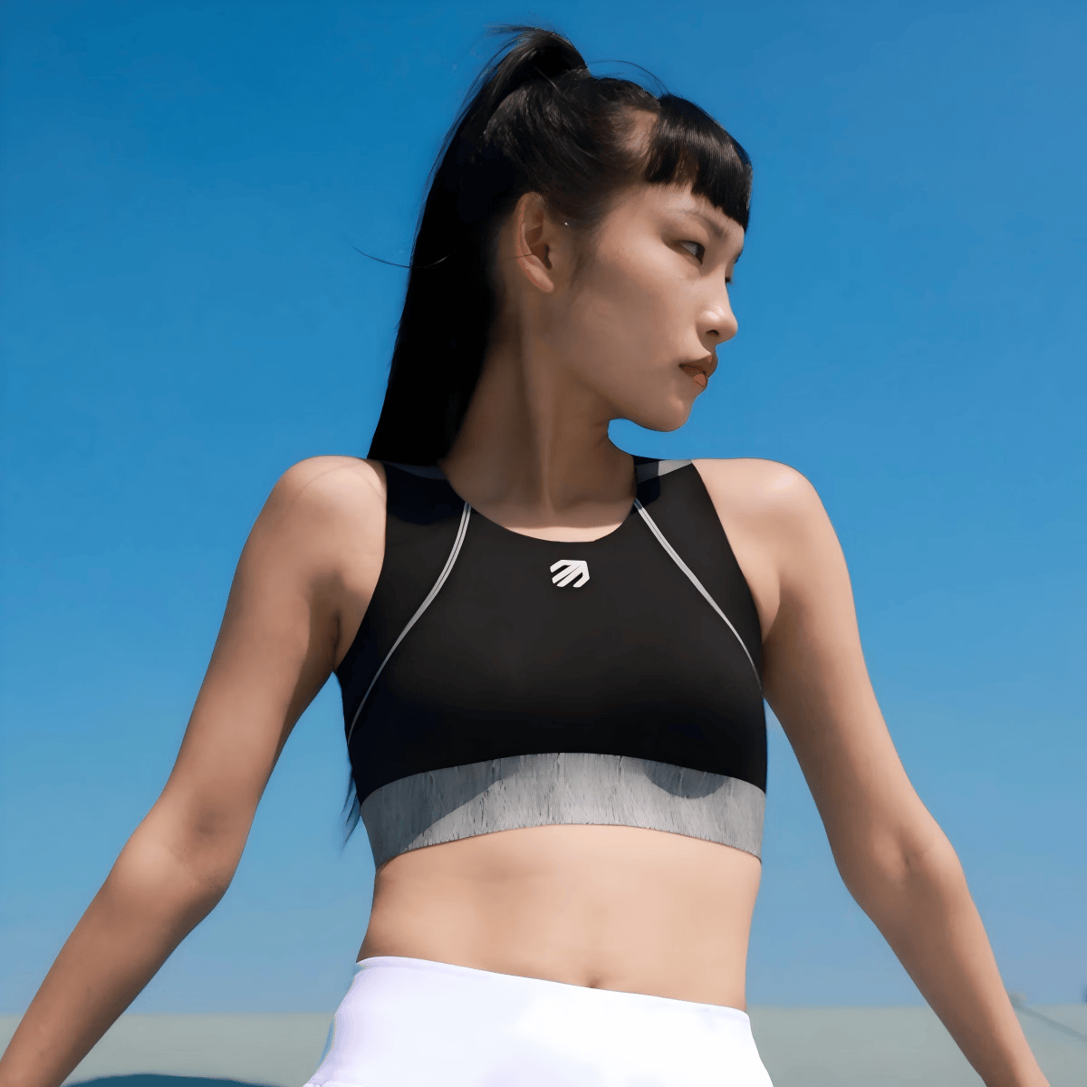 引擎鸟羽蝶运动内衣女无痕瑜伽健身美背马拉松跑步体考防磨防震文胸背心 黑色 XL 京东折扣/优惠券