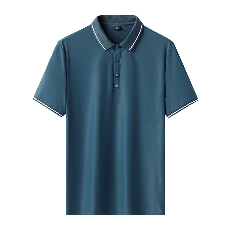 七匹狼（SEPTWOLVES）Polo衫男装特大码夏季胖子加肥佬加大号超人冰.丝镂空有领短袖T恤 橄榄绿 8XL 【240-260斤】