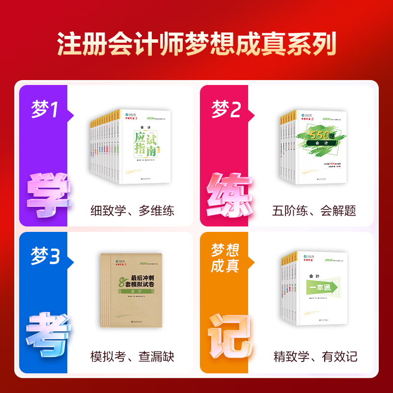 官方直营 正保会计网校 注册会计师2026cpa考试注会教材辅导图书梦1应试指南陈庆杰会计审计税法经济法财管战略基础讲义真练习题库 会计 2026注册会计师
