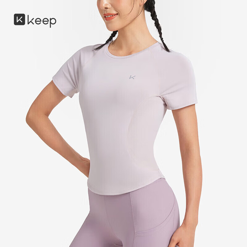 Keep速干运动T恤女瑜伽夏季短袖普拉提跑步修身透气健身训练服2420