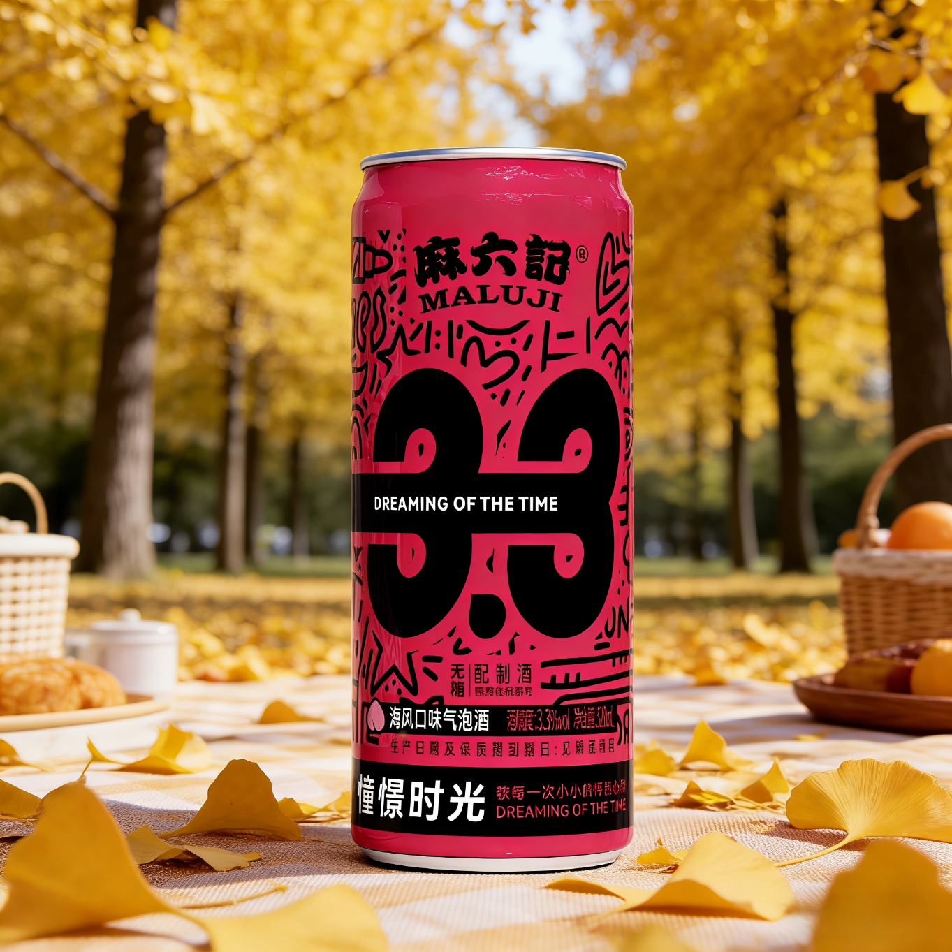 麻六记海风口味气泡酒3.3度女士微醺饮品年货气泡酒聚会小酌320ML 6罐装