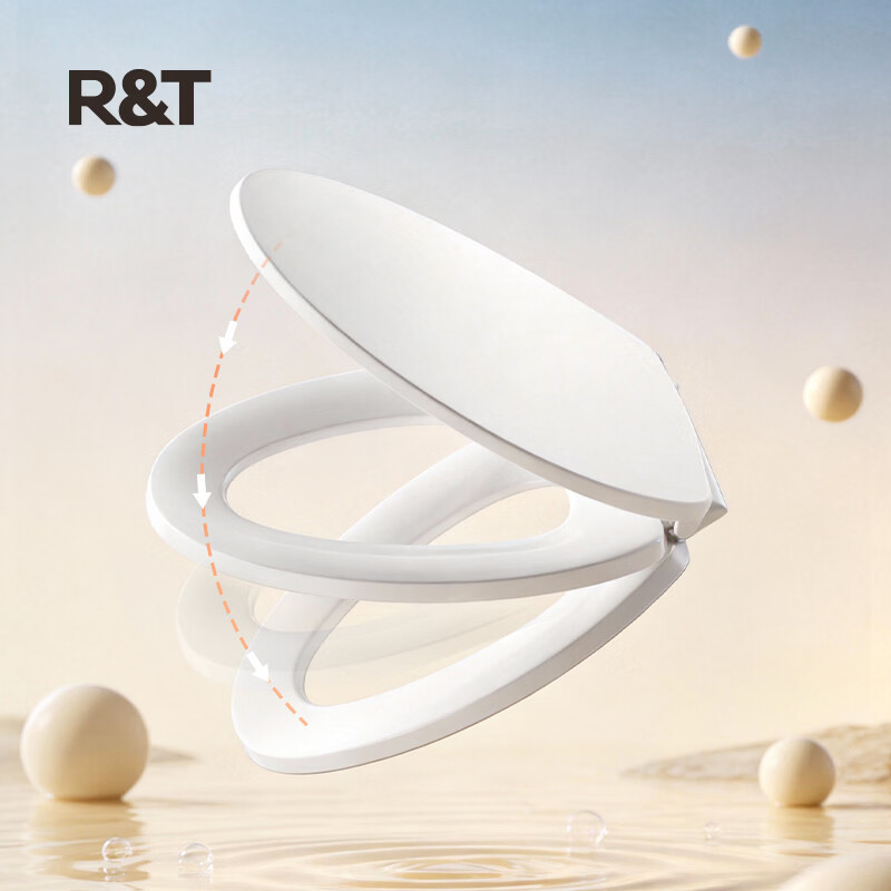 瑞尔特（R&T）马桶盖通用坐便器盖子家用加厚盖板老式抽水马桶圈器配件缓降快拆 AD019500-0340