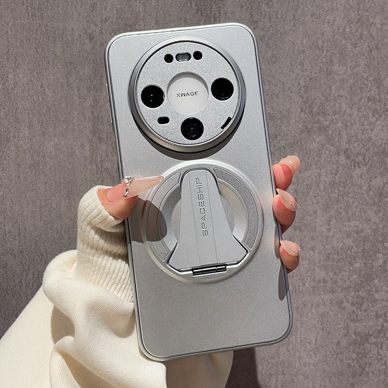 SN适用华为Mate80手机壳80Promax保护套mete70宇宙飞船支架60Pro+镜头全包50防摔外壳40网红创意情侣 【太空银】宇宙飞船系列-一体支架款 华为Mate60Pro+
