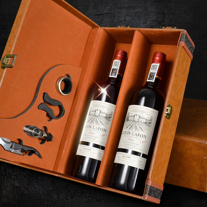 路易拉菲（LOUIS LAFON）法国进口红酒特藏梅洛13度干红葡萄酒750ml*2瓶双支礼盒年货送礼 【稀缺13度】特藏双支礼盒 京东折扣/优惠券