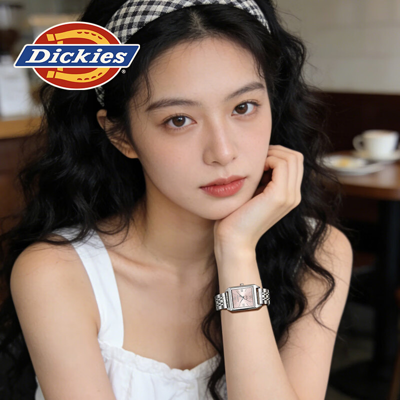 Dickies手表女新款ins轻奢小众腕表简约女表时尚百搭石英表送女生日礼物 250F60LYXCL-779L1-7SSY【皮带白表盘】