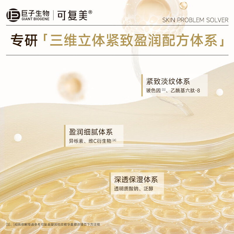 可复美凝润抚纹精华面膜 提拉紧致肌肤淡化皮肤干细纹保湿抗皱小金膜 抚纹精华面膜5片【单片装】