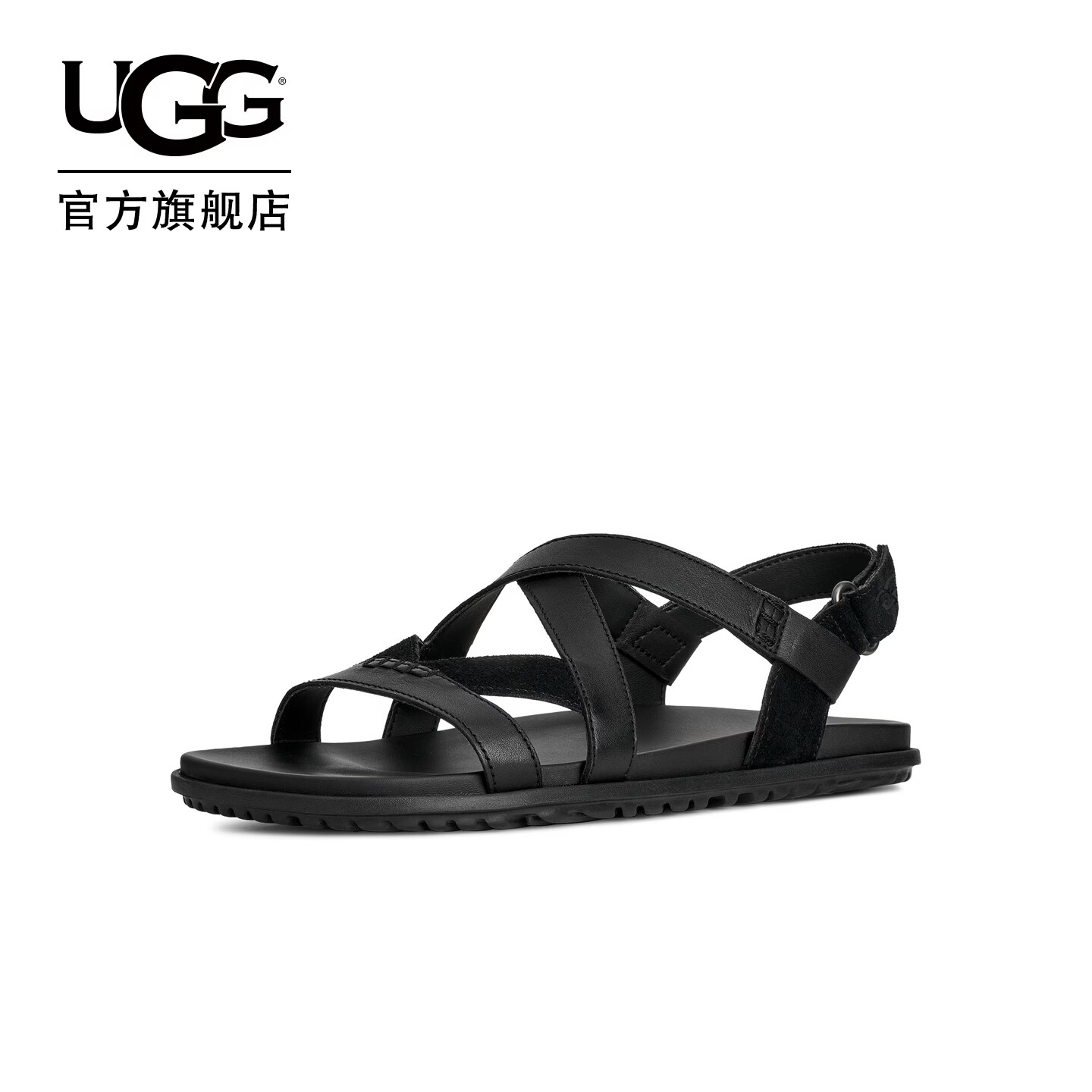 UGG夏季新款女士舒适时尚纯色平底露趾休闲人字绑带款凉鞋1178851 BLK | 黑色 38 鞋款偏小，建议拍大一码