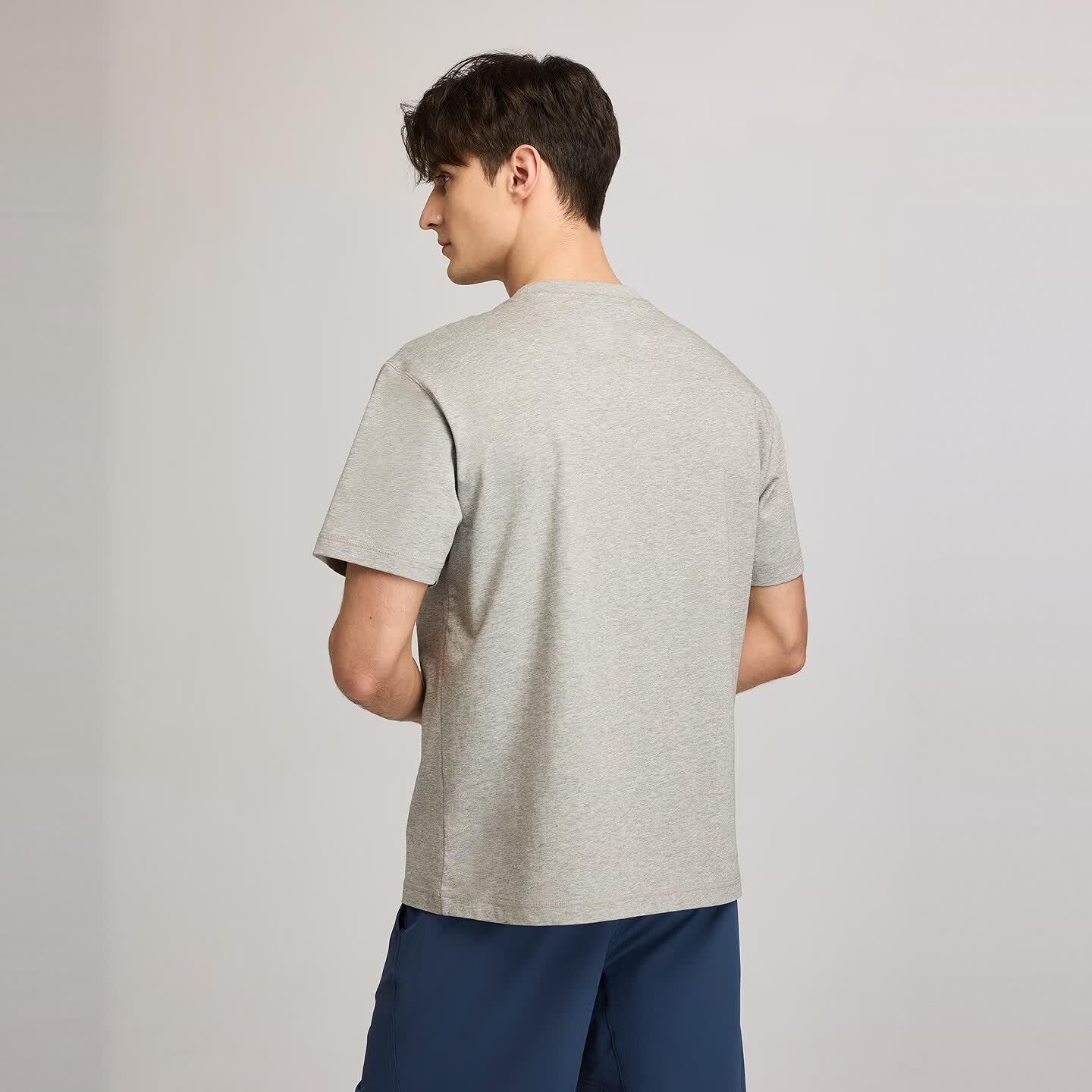 ellesse【真五折】小贝壳情侣款logo字母多巴胺男女款宽松圆领短袖T恤 灰色 2XL