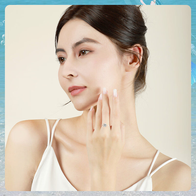 等待925银莫桑石戒指设计感轻奢透明线人鱼之泪戒 人鱼之泪戒指1卡 不知道拍什么码数联系客服