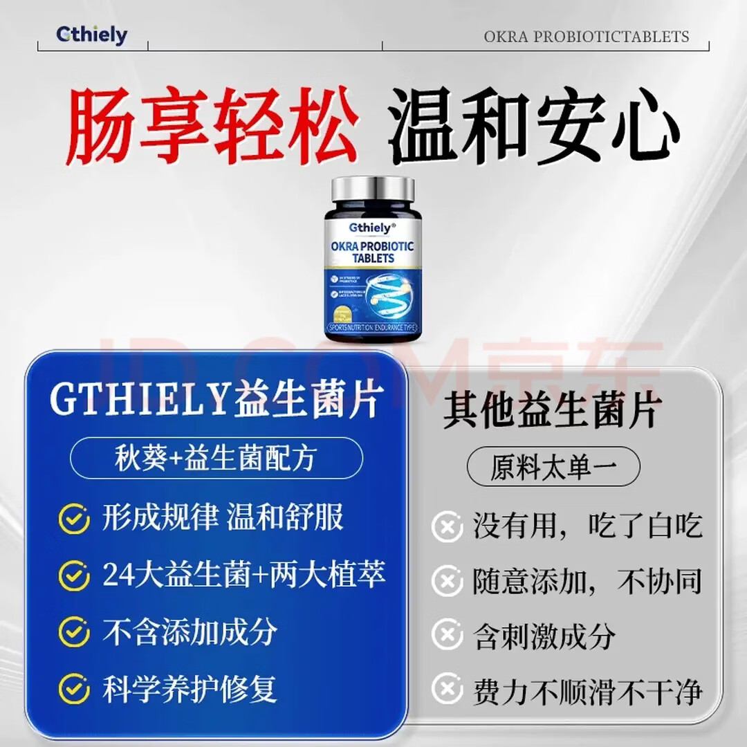 倍轻元通用秋葵益生菌片膳食纤维噗噗片清清片24大益生菌植物萃取配方 120片*1瓶 【配方温和】