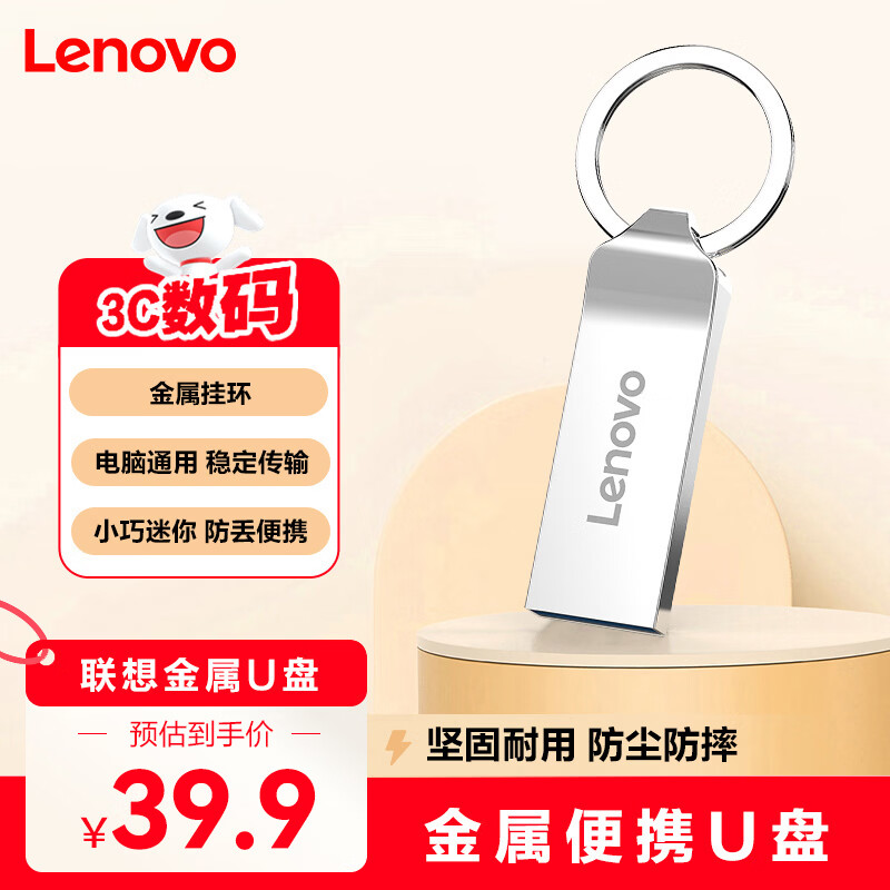 联想（Lenovo）16GB USB2.0 防丢迷你SS190金属u盘 车载电脑办公小容量U盘