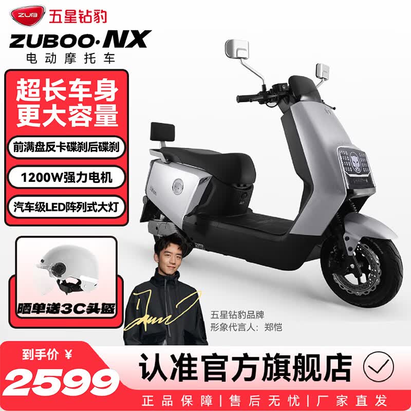 五星钻豹电动车72V长续航高速电动摩托车1200W大功率成人两轮通勤外卖电瓶车 NX NX星木灰(不支持app)